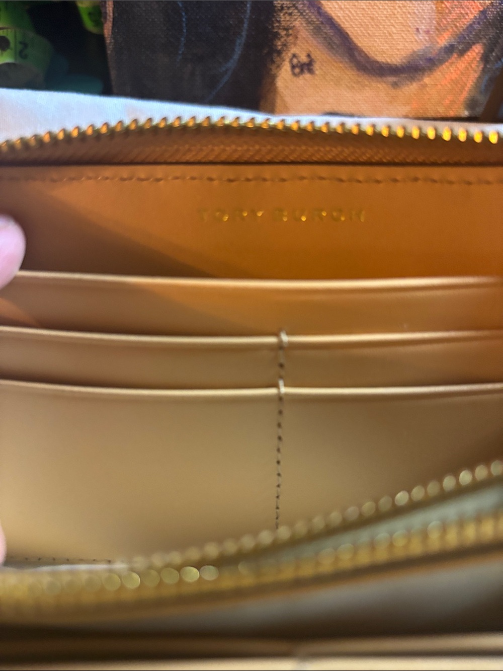 Tory Burch Multicolor Striped Leather Zip Wallet - Picture 12 of 17